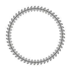 Floral circle round border flower frame ring for decoration ornament in vector illustration