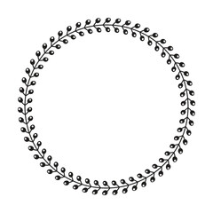Floral circle round border flower frame ring for decoration ornament in vector illustration
