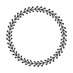 Floral circle round border flower frame ring for decoration ornament in vector illustration