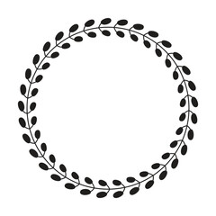 Floral circle round border flower frame ring for decoration ornament in vector illustration