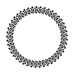 Floral circle round border flower frame ring for decoration ornament in vector illustration
