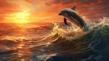 Foto op Canvas dolphin jumping out of water © Rafa