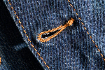 Close up of Button Loop on Truckers Jacket