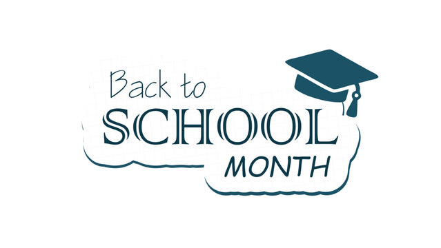 National Back to School Month. Vector web banner for social media, poster, card, flyer. Text National Back to School Month, august.