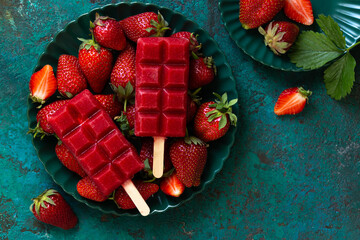 refreshing strawberry popsicles