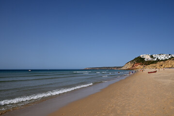 Ocean Cove, Cliffs and Rocks near Salema Beach Algarve Portugal