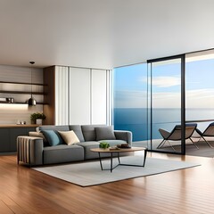 Naklejka na ściany i meble interior room with sofa Generative AI