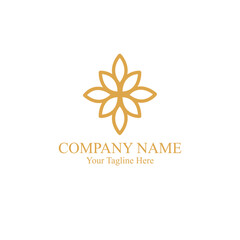 circular leaf aesthetic logo. illustration vector
