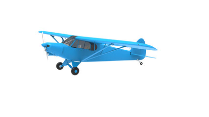 plane angle view without shadow 3d render
