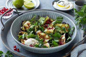 warm salad with grilled eggplant