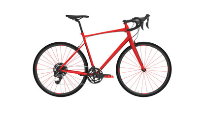 road bicycle side view without shadow 3d render