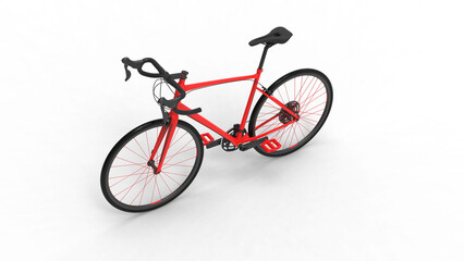 Naklejka na ściany i meble road bicycle top view with shadow 3d render