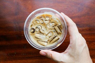 coffee, iced coffee or iced cappuccino coffee or iced latte coffee