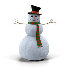 Snowman on transparent background