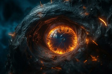 A mystical black hole resembling an eye for a RPG game. Generative AI
