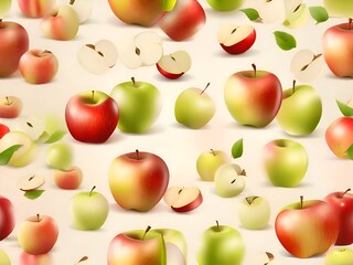 an apples with artpaper and seamless background. AI generative