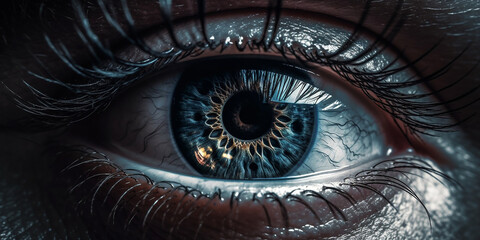 Human eye, close up. Generative AI