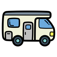 camper filled outline icon style