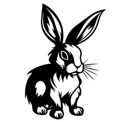 Obraz premium Silhouettes of easter bunny isolated on a white background