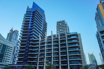 Fototapeta premium Dubai Marina in Dubai, UAE. View of the skyscrapers and the canal