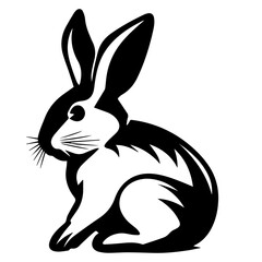 Fototapeta na wymiar Silhouettes of easter bunny isolated on a white background