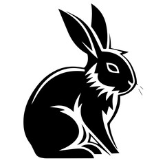 Obraz premium Silhouettes of easter bunny isolated on a white background