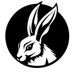 Silhouettes of easter bunny isolated on a white background