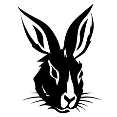 Silhouettes of easter bunny isolated on a white background