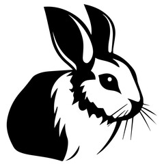 Silhouettes of easter bunny isolated on a white background