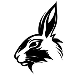 Silhouettes of easter bunny isolated on a white background