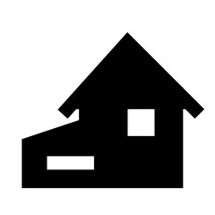 家、建物を表す塗りつぶしスタイルのアイコン