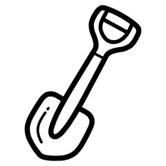 shovel line icon style