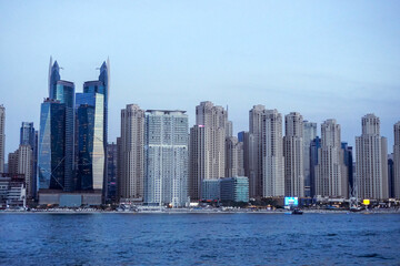 Fototapeta premium Dubai Marina in Dubai, UAE. View of the skyscrapers and the canal