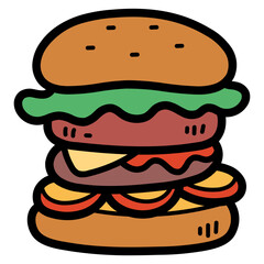 hamburger filled outline icon style
