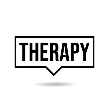 Therapy Medical Treatment Peace Stress Free Call Out Icon Label Design Vector