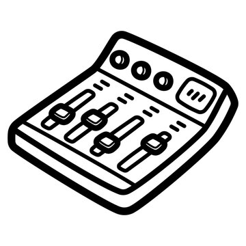 black and white audio mixer clip art preview