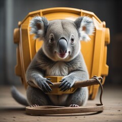 Koala in a helmet