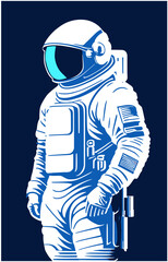Obraz na płótnie Canvas high-contrast astronaut illustration. cosmonaut. spaceman.