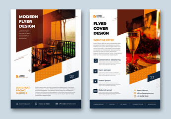 Colorful Business Flyer Layout with Flat Orange Elements        
