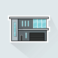 Illustration Vector of Gray Modern House 2 in Flat Design