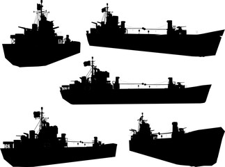 Obraz premium Vector sketch of a navy combat warship illustration