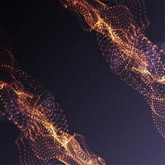 Abstract background.  Particles liquid dynamic flow. Trendy fluid cover design.