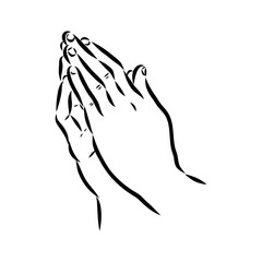 hands folded in a prayer to god hands in prayer, vector