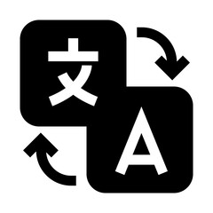 言語、翻訳を表す塗りつぶしスタイルのアイコン