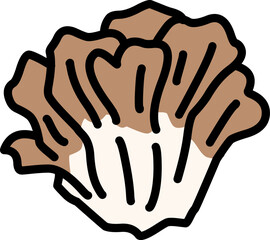 シンプルにデフォルメしたマイタケのイラスト