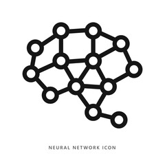 Neural Network Icon with a style line. Vector Illustration
