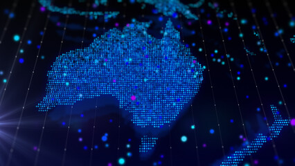 3D rendering digital map of Australia
