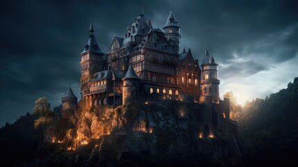 Fototapeta na wymiar dark fantasy castle. Created with Generative AI.