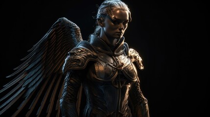 Fototapeta na wymiar Dark warrior angel. Created with Generative AI.