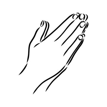 hands folded in a prayer to god hands in prayer, vector